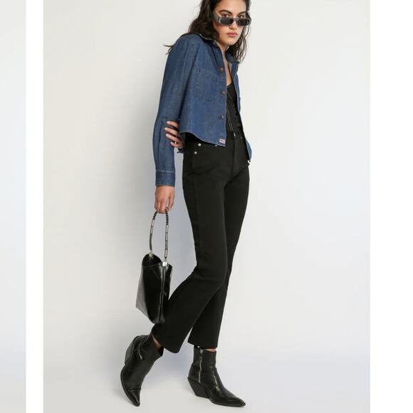 NEW Daily Blue Adriano Goldschmeid Burn Black High Waisted Jean in Infinity - Picture 3 of 12